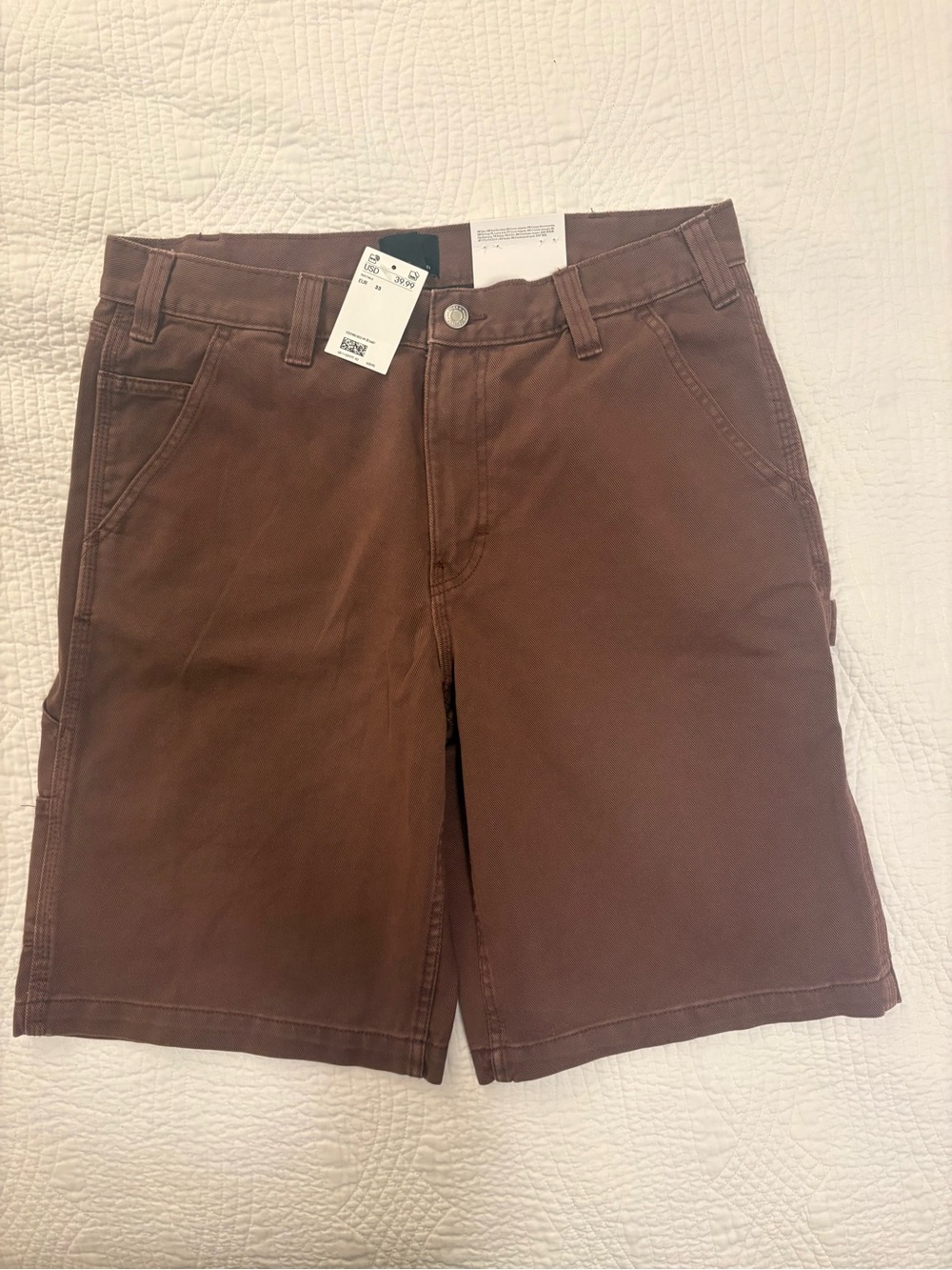 H&M Men's Brown Canvas Work Shorts